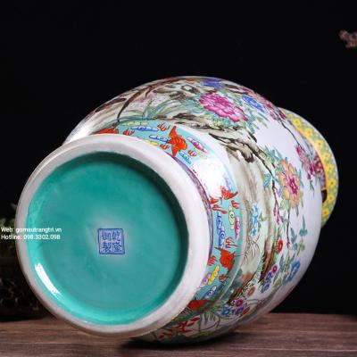 BÌNH SỨ HOẠ TIẾT TỨ QUÝ NGHÊNH XUÂN